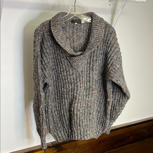 Men’s Vintage Irish 100% Wool Cozy Gray Multicolor Knit Sweater- M - Picture 1 of 5